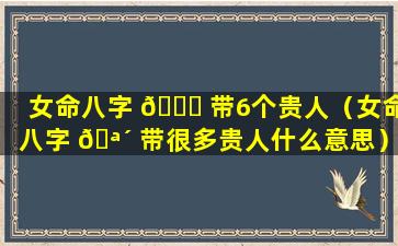 女命八字 🐝 带6个贵人（女命八字 🪴 带很多贵人什么意思）